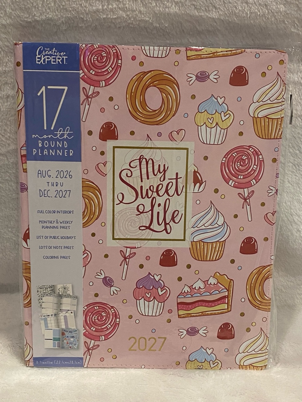 The Creative Expert Sweets 17-Month Coloring Bound Planner Aug 2026-Dec 2027 NWT